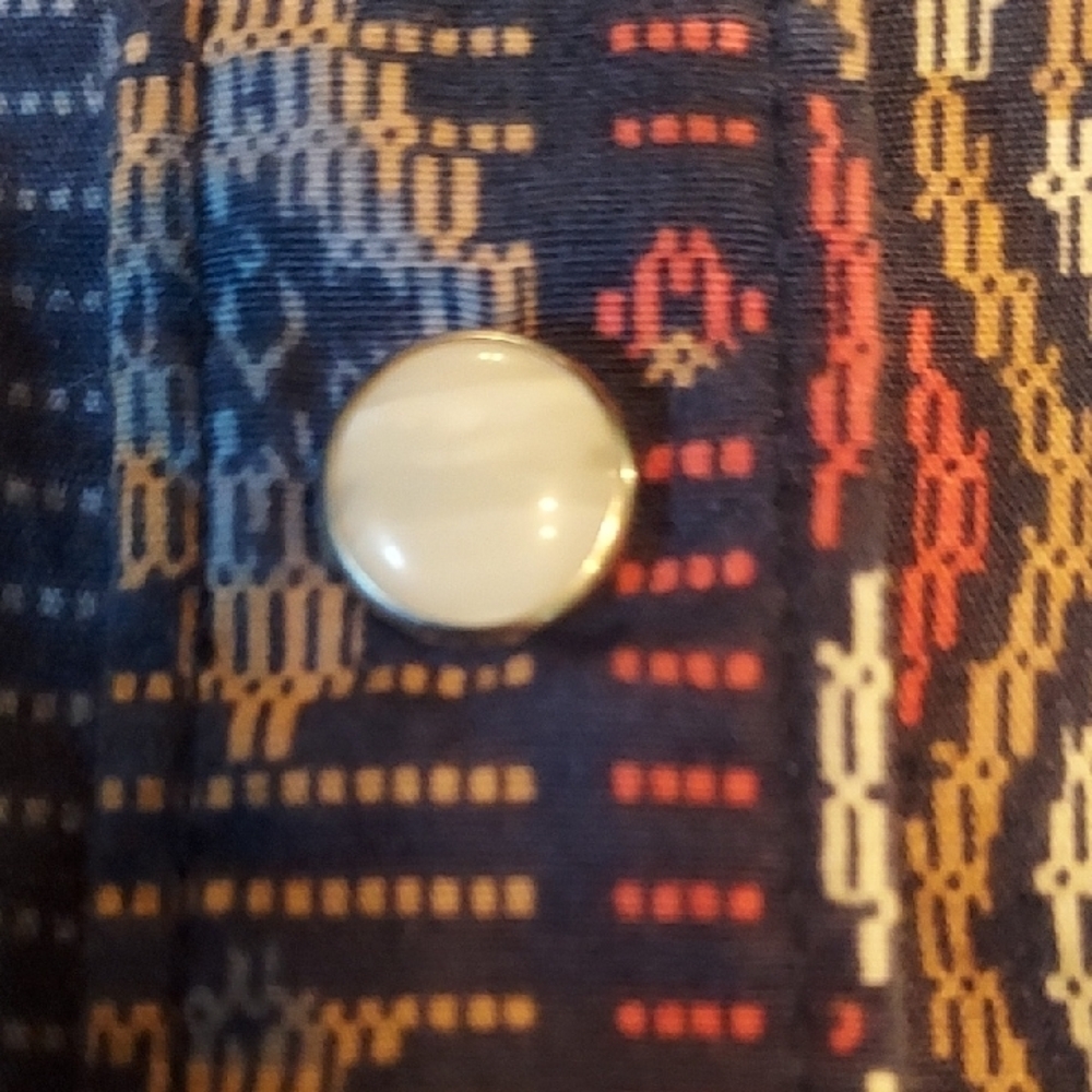 Blue Patterned Button-Up Shirt - Picture 3 of 5